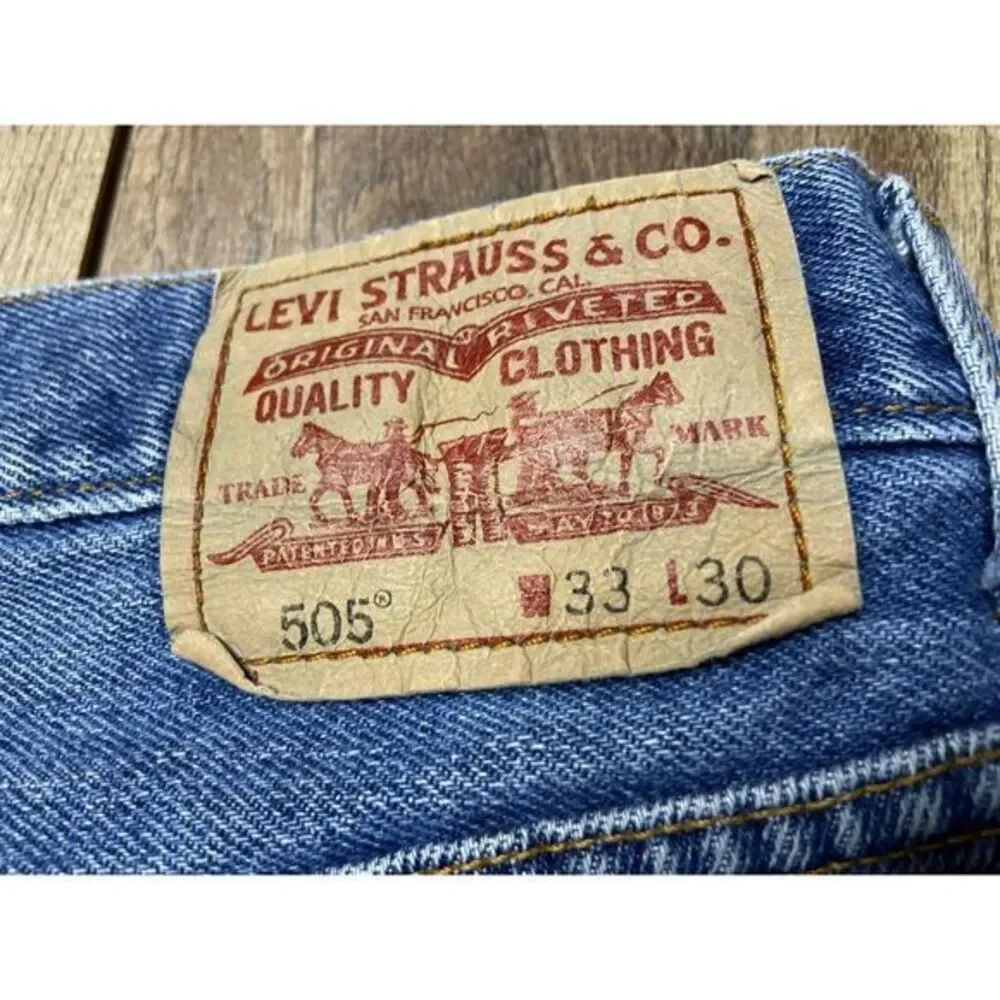 Vintage Levi 505 Jeans‎ Mens 33X30 Blue 2004 Straight 100% Cotton Denim Red Tab